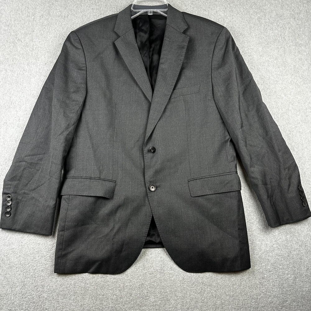 Hugo Boss Blazer Mens 42R Gray Regular Fit Wool Sport Coat Jacket Suit Elegant